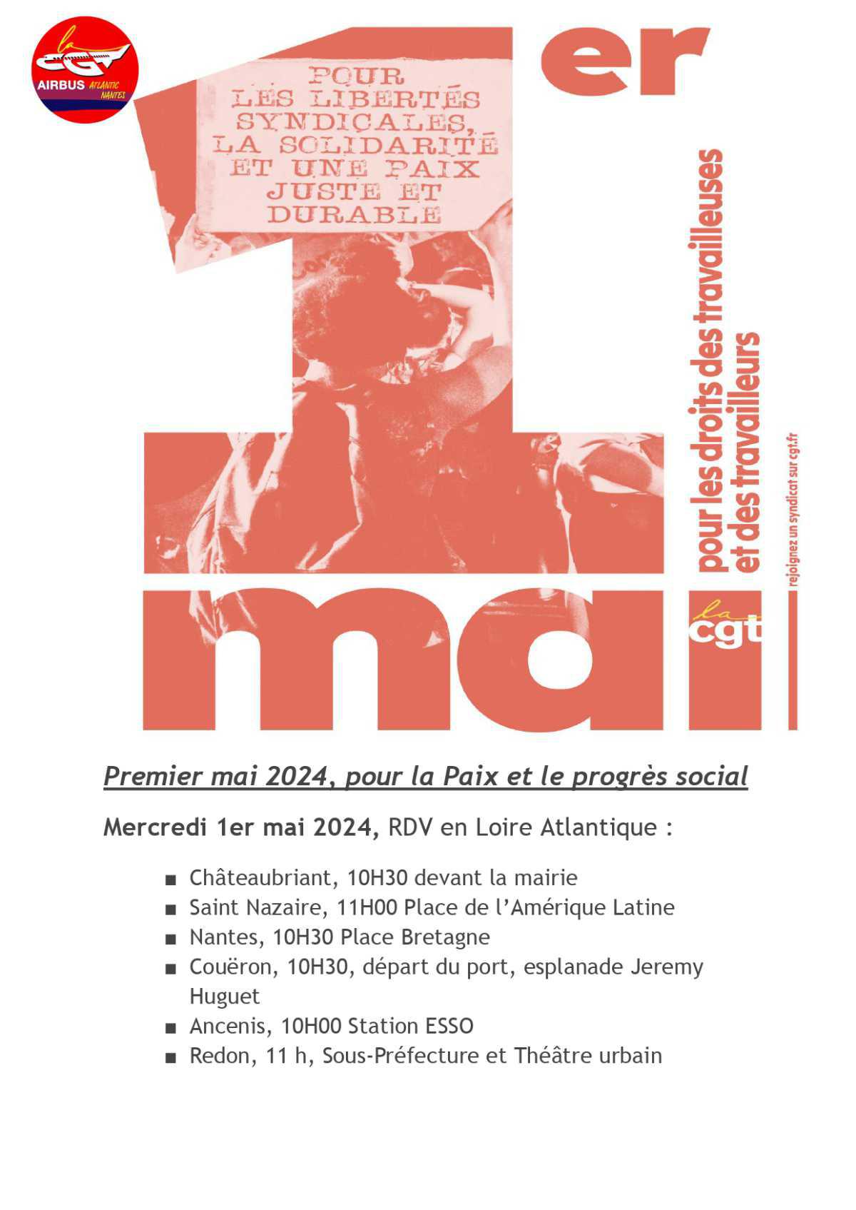 Mercredi 1er mai 2024 en Loire Atlantique