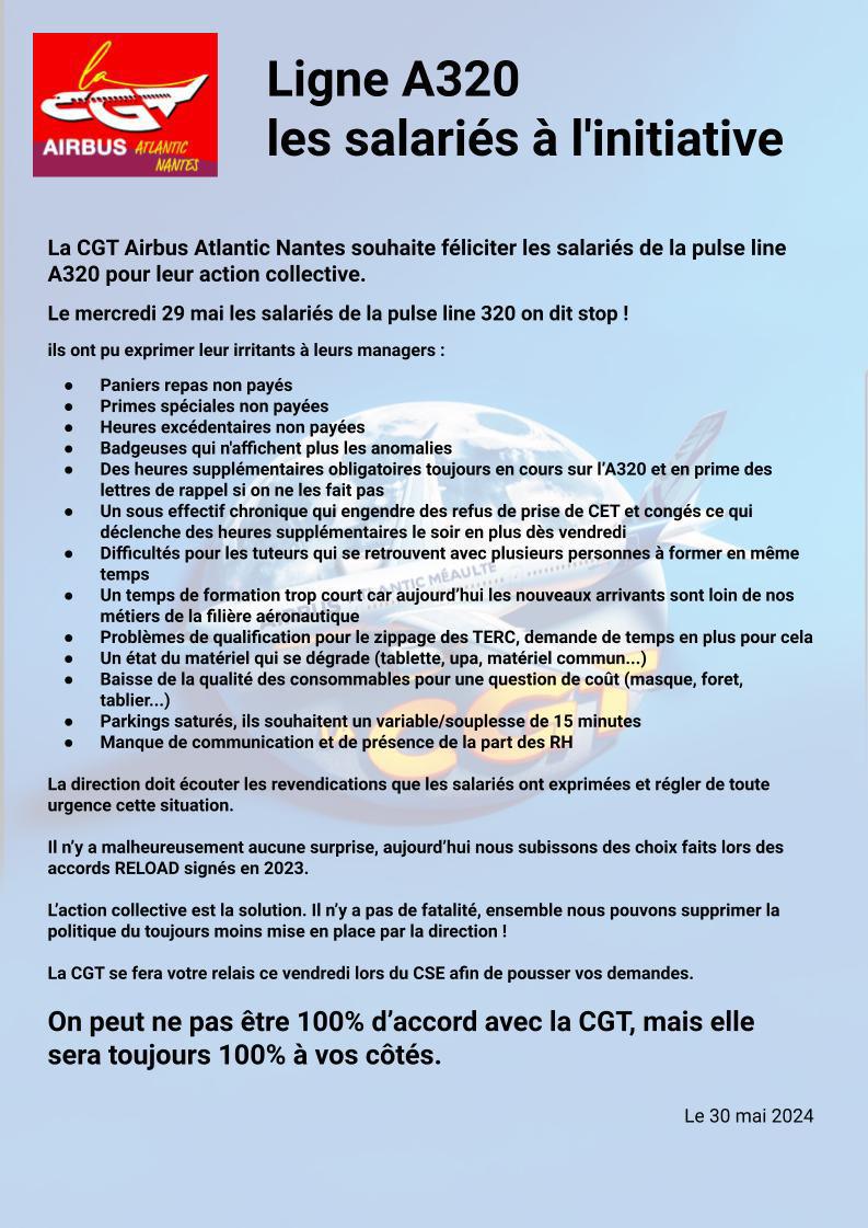 Ligne A320 les salariés à l'initiave