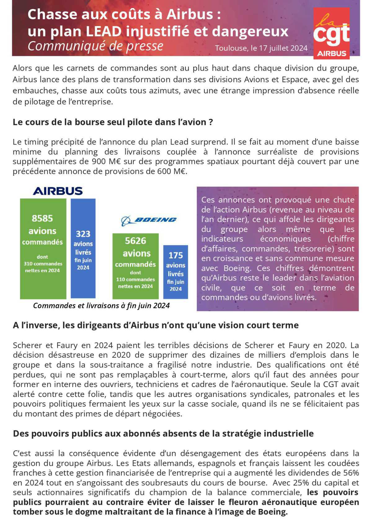 Un Plan LEAD Injustifié et Dangereux 