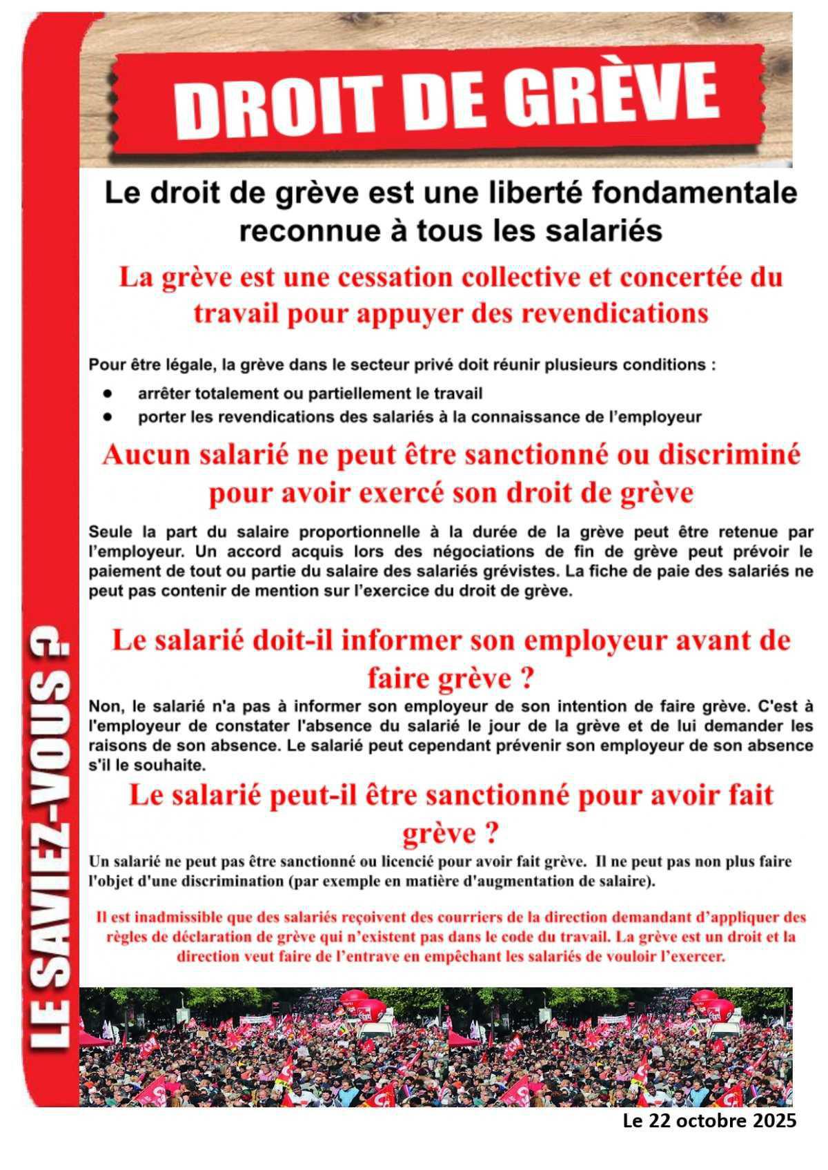 DROIT DE GREVE