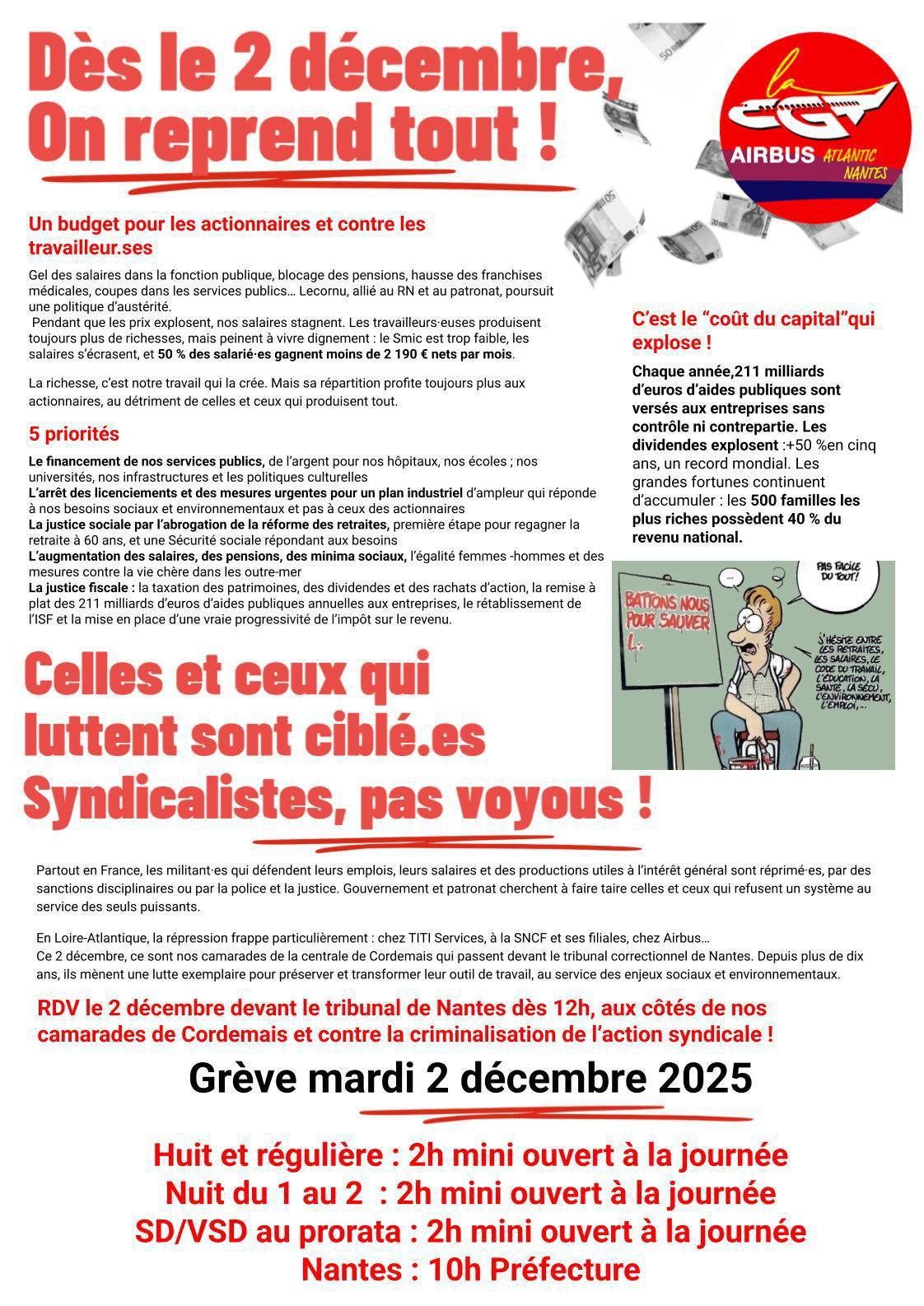 Grève mardi 2 Décembre 