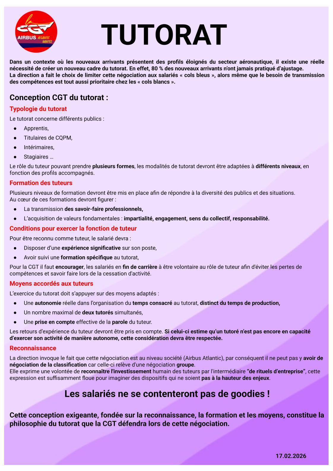 LE TUTORAT 1er réunion de négociation