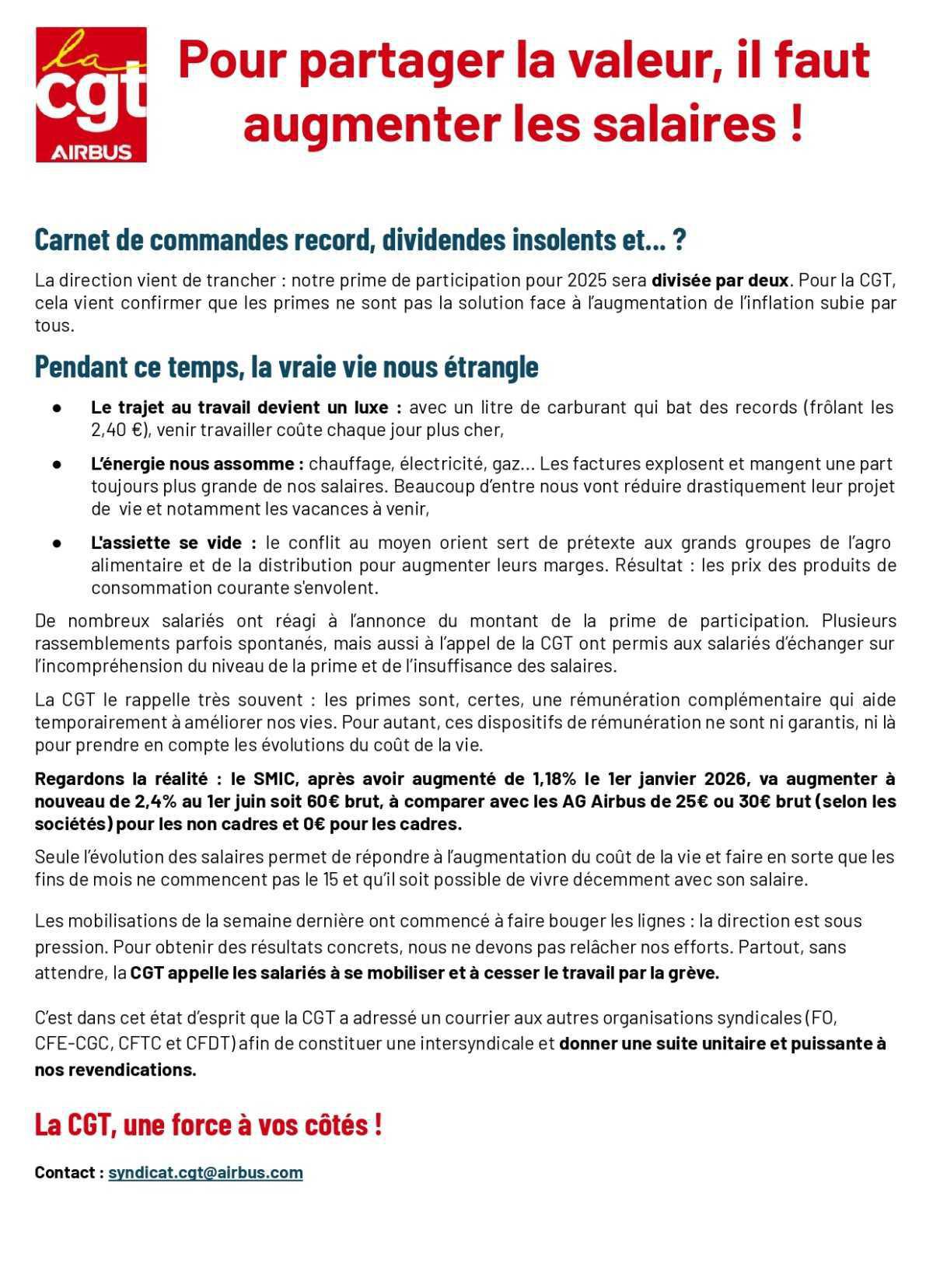 Pour partager la valeur, il faut augmenter les salaires!!!