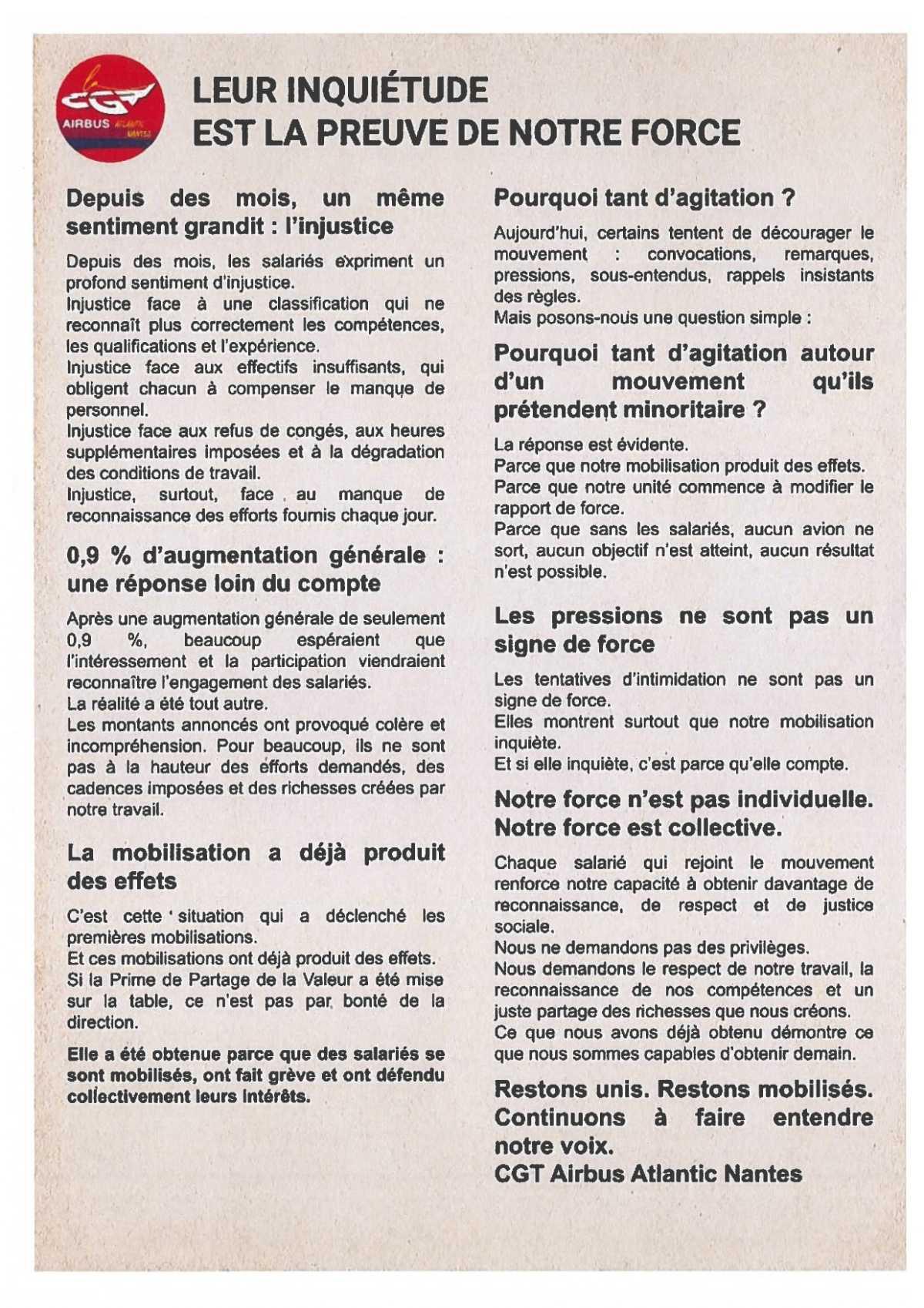 Leur inquiétude est la preuve de notre force 