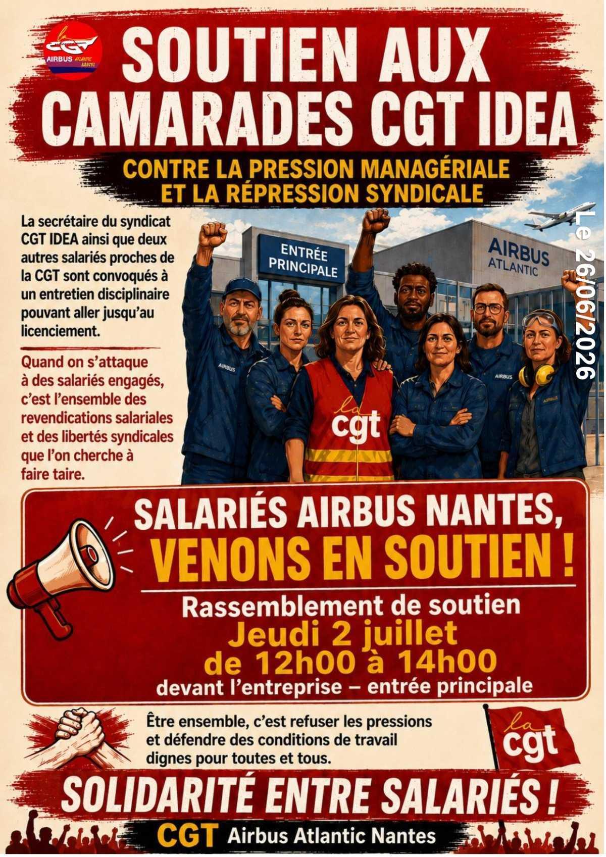 Soutien avec la CGT IDEA