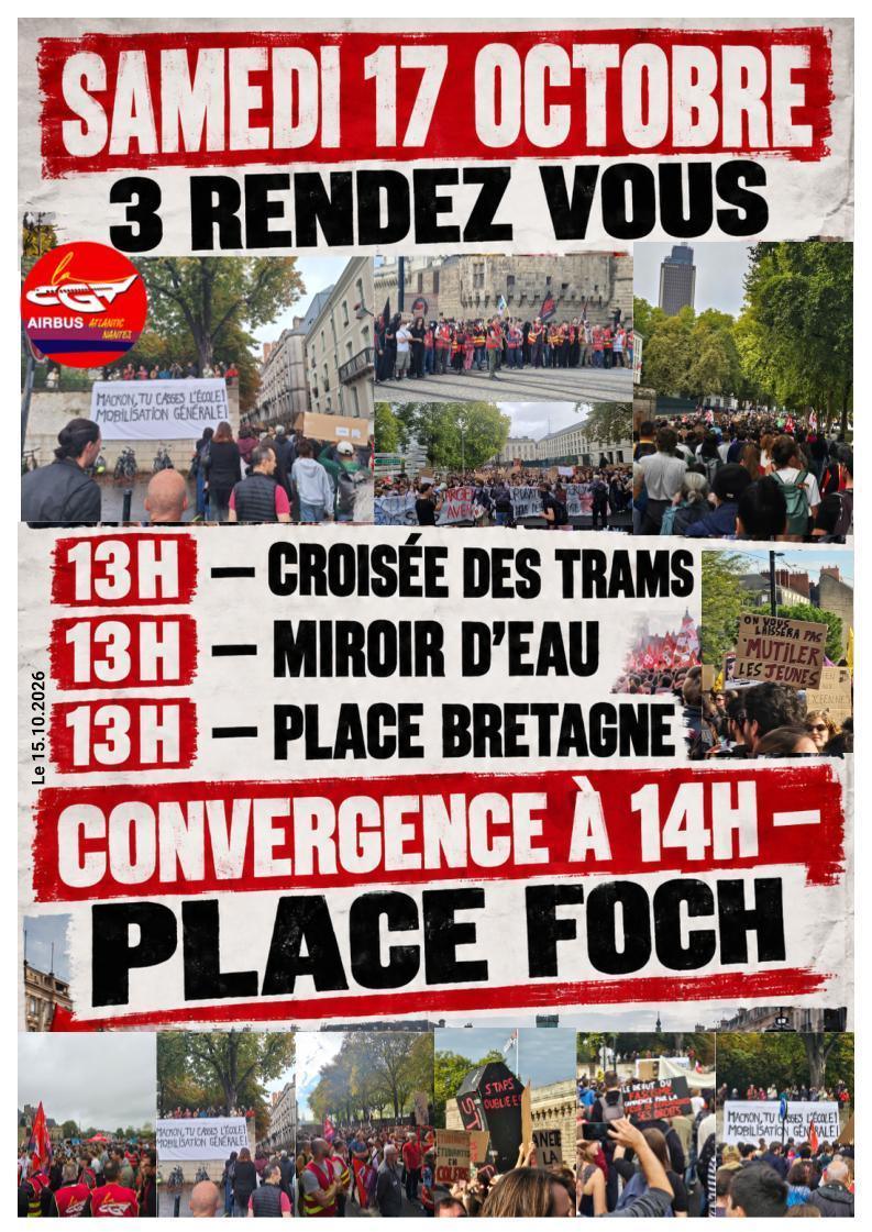 Mobilisations de la jeunesse et du monde du travail le 17/10/26