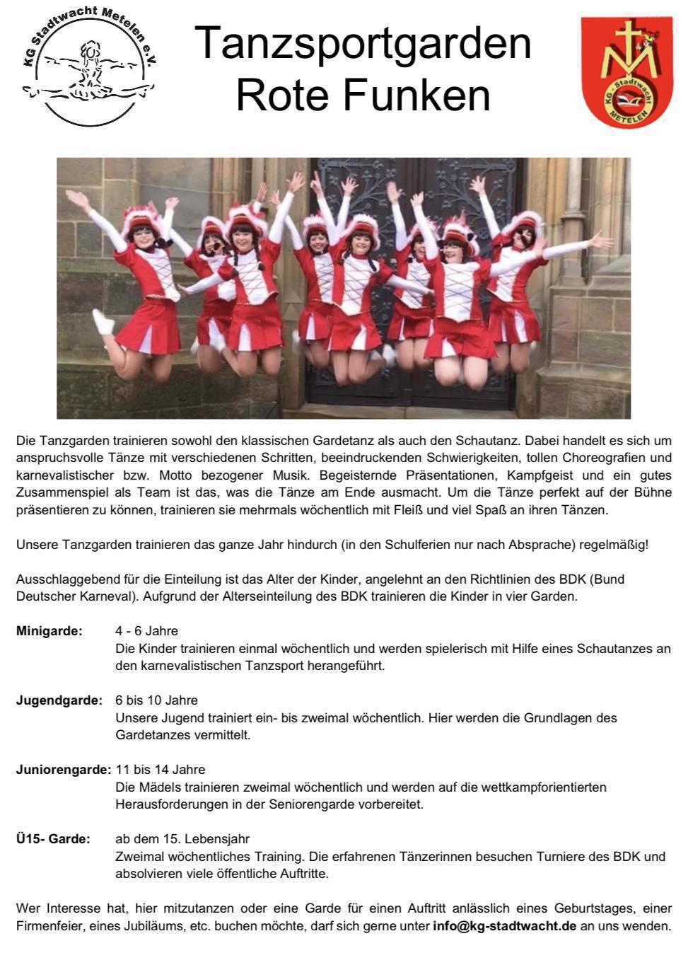 Tanzsportgarden - KG Stadtwacht Metelen e.V.