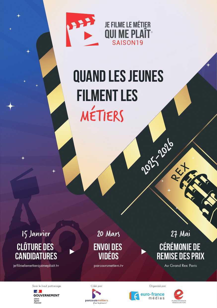 Concours Je filme le métier qui me plaît | Inscriptions jusqu'au 15/01/2026 Concours Je filme le métier qui me plaît | Inscriptions jusqu'au 15/01/2026
