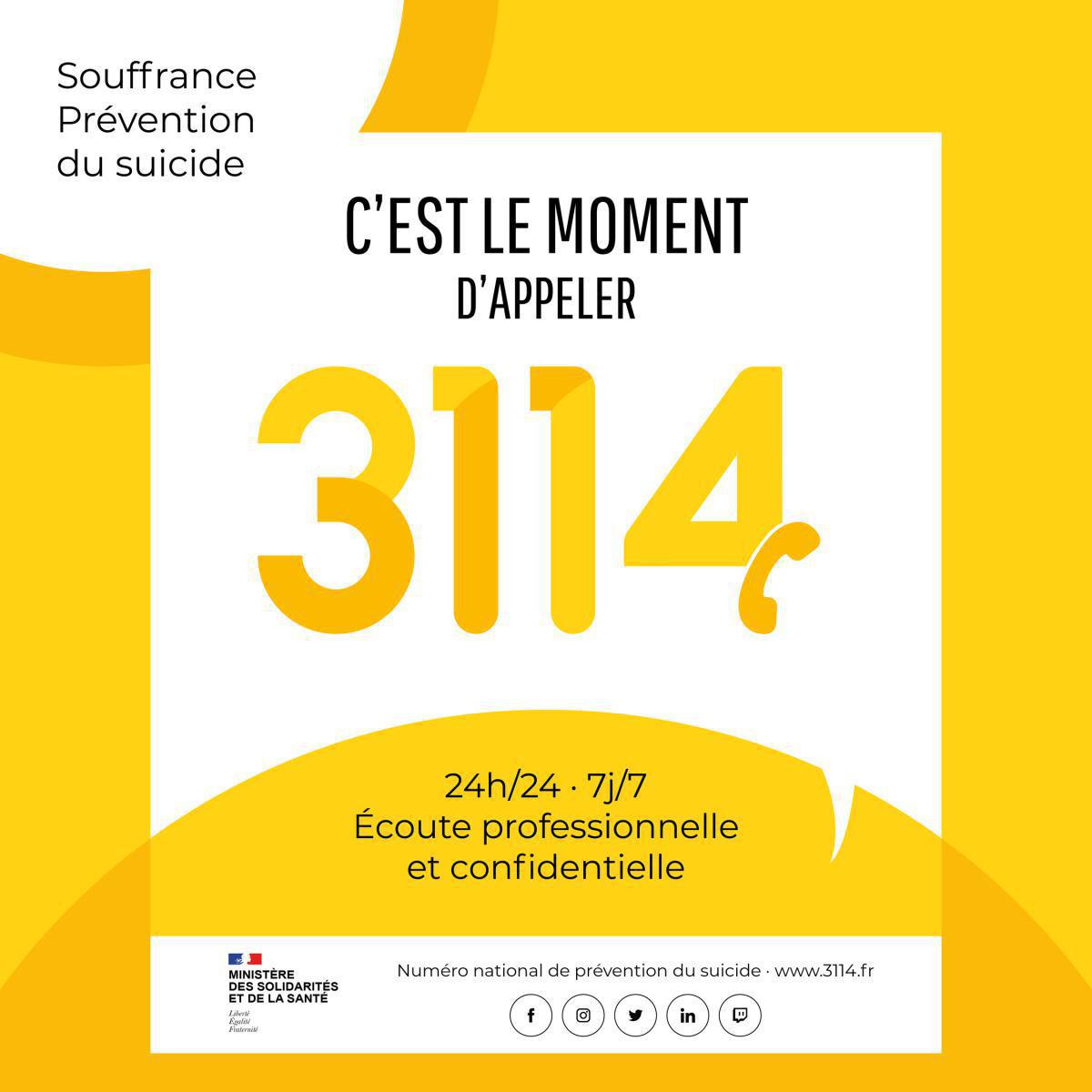 3134 | Numéro national de prévention du suicide