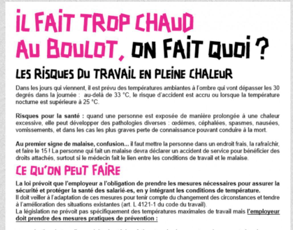 Il fait trop chaud au boulot, ON FAIT QUOI ? Il fait trop chaud au boulot, ON FAIT QUOI ?