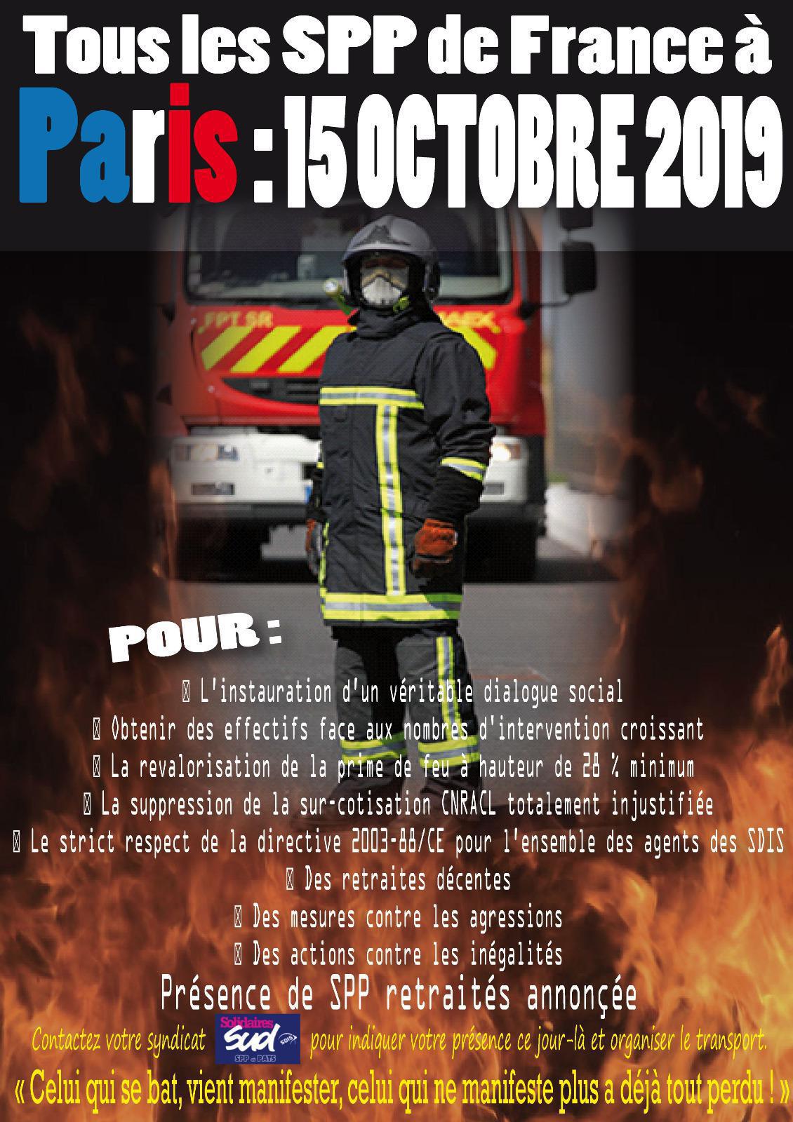 Tous les SPP À Paris le 15 Octobre 2019 