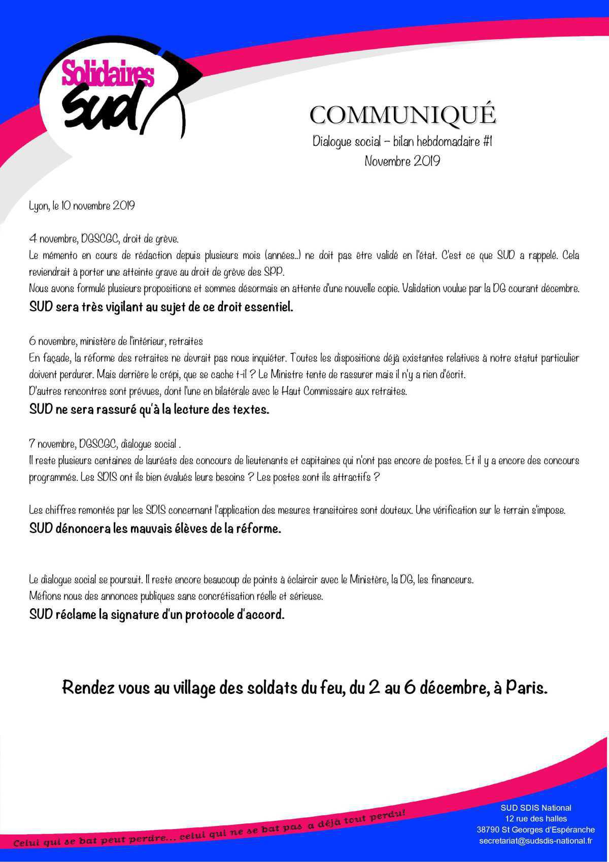 Dialogue social - bilan hebdomadaire #1 Dialogue social - bilan hebdomadaire #1