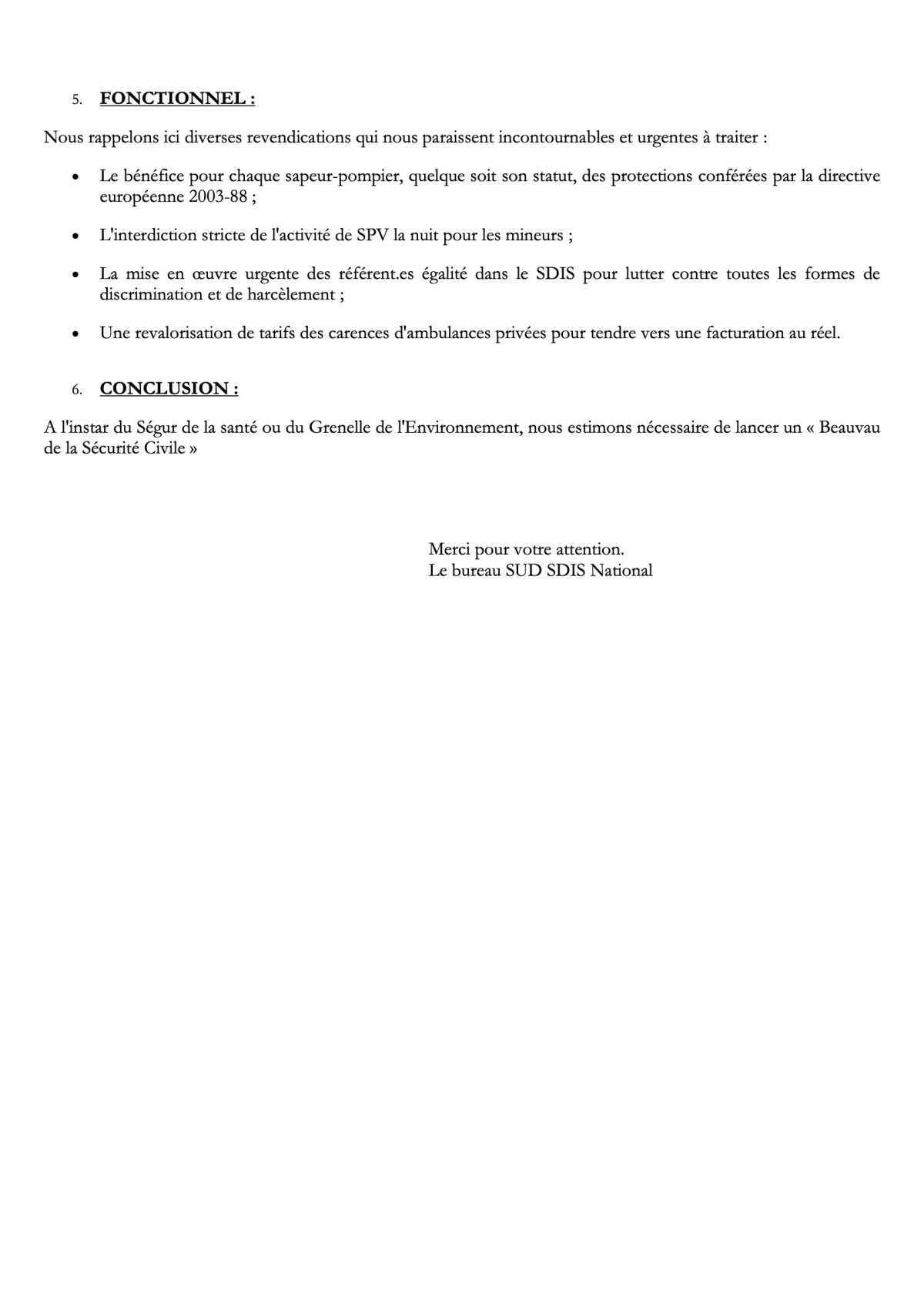 Entrevue Ministre de l'Intérieur Sud demande "Un Beauvau de la Sécurité Civile"  Entrevue Ministre de l'Intérieur Sud demande "Un Beauvau de la Sécurité Civile"