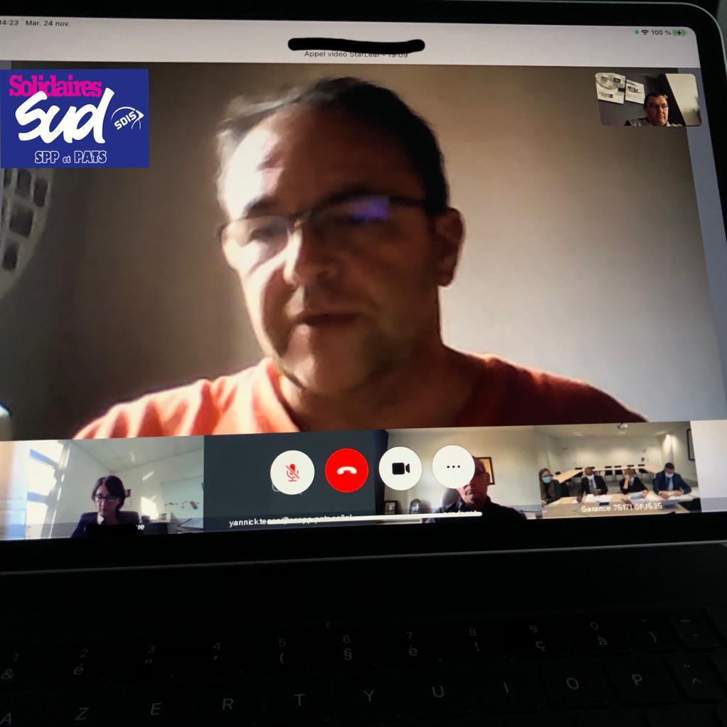 En direct Sud Sdis en visio sur le mémento sur l'exercice du droit syndical au sein des SDIS.