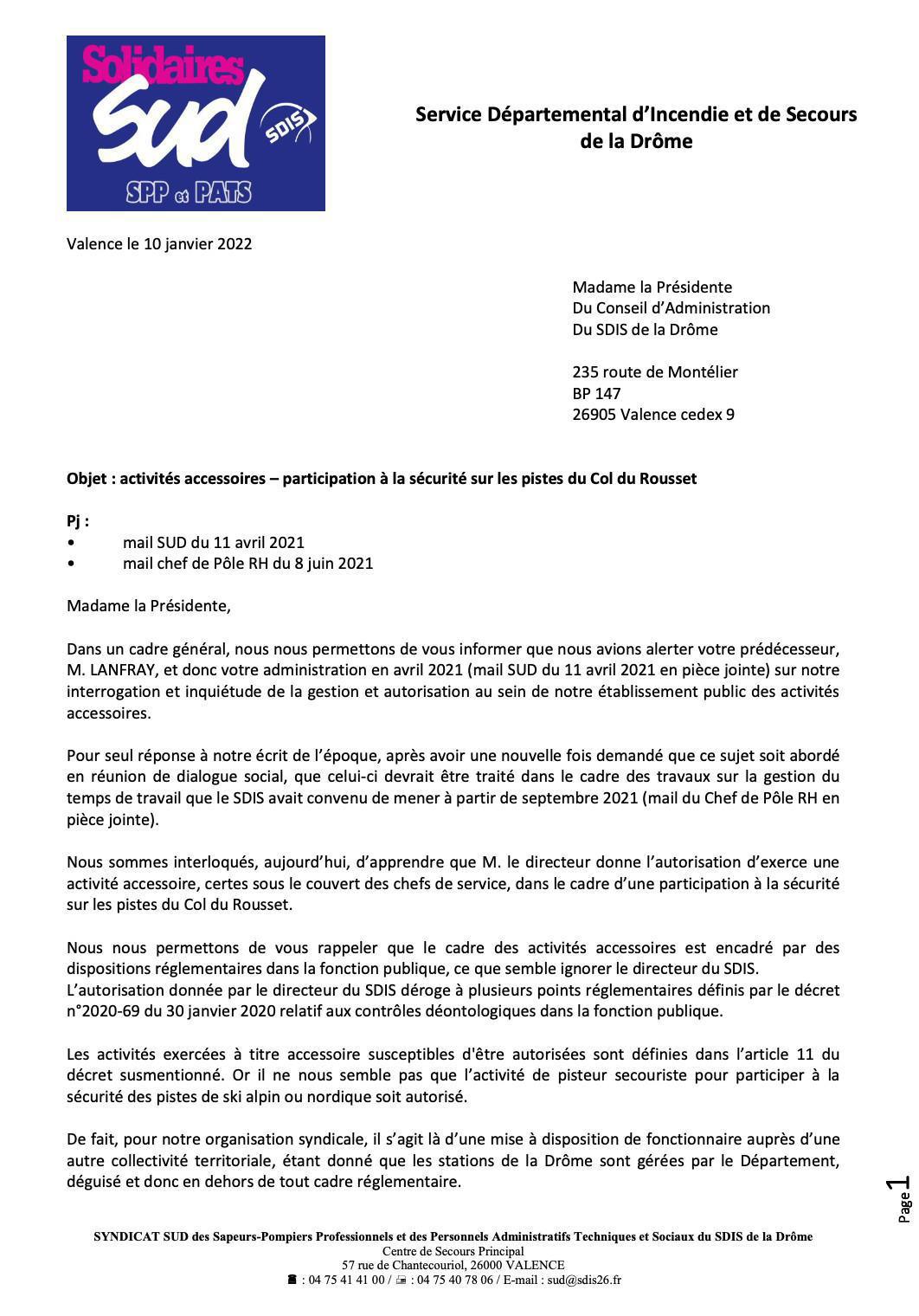 Activités accessoires Activités accessoires