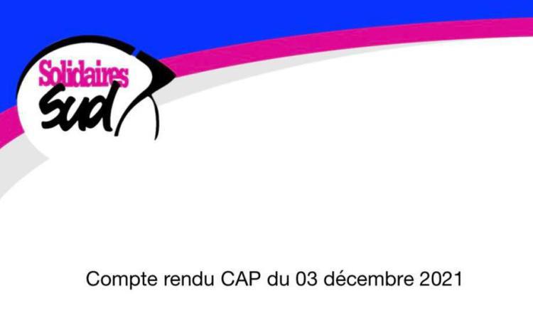 CR de la CAP catégorie C du vendredi 03 décembre 2021