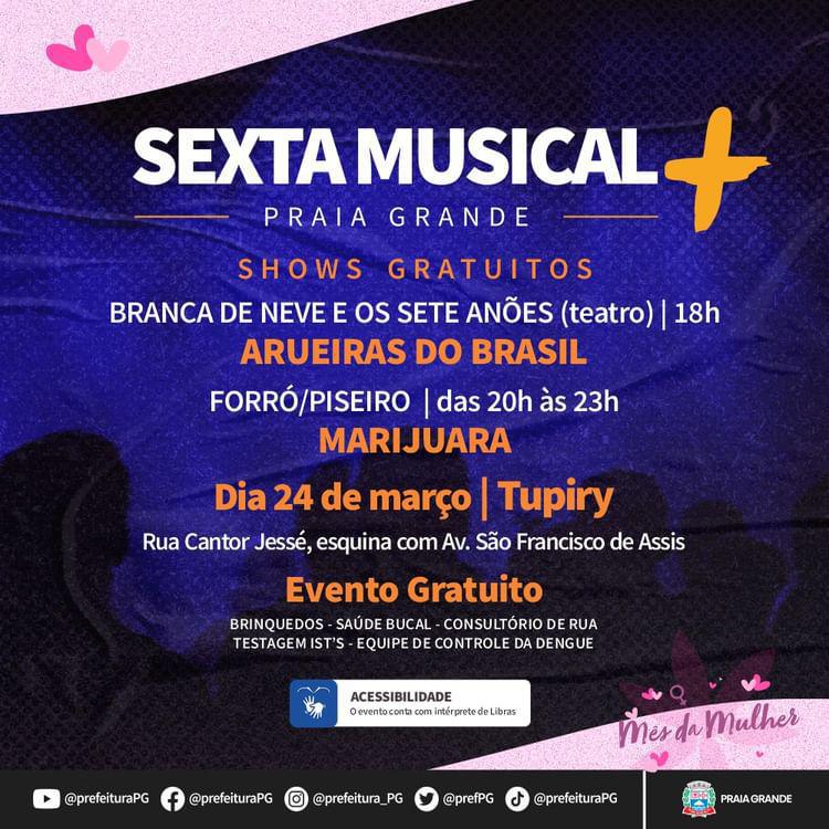 Bairro Tupiry recebe Sexta Musical + no próximo dia 24