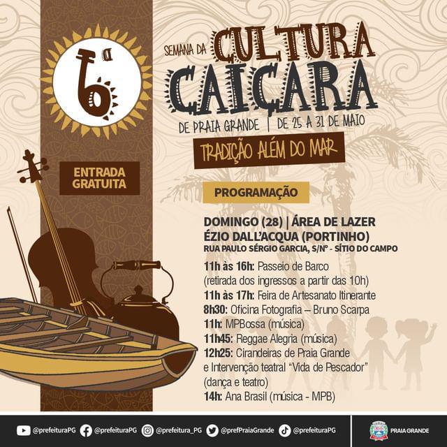 6ª Semana da Cultura Caiçara de Praia Grande promove atividades culturais gratuitas