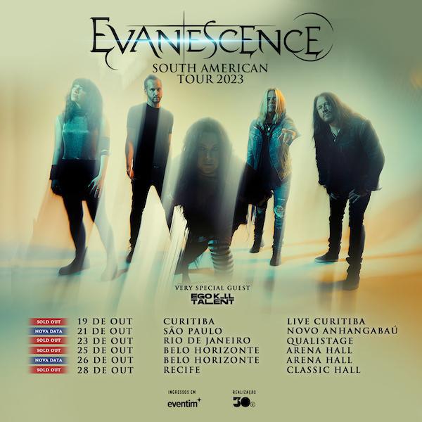 Evanescence confirma passagem de sua mega turnê por São Paulo e anuncia data extra em Belo Horizonte