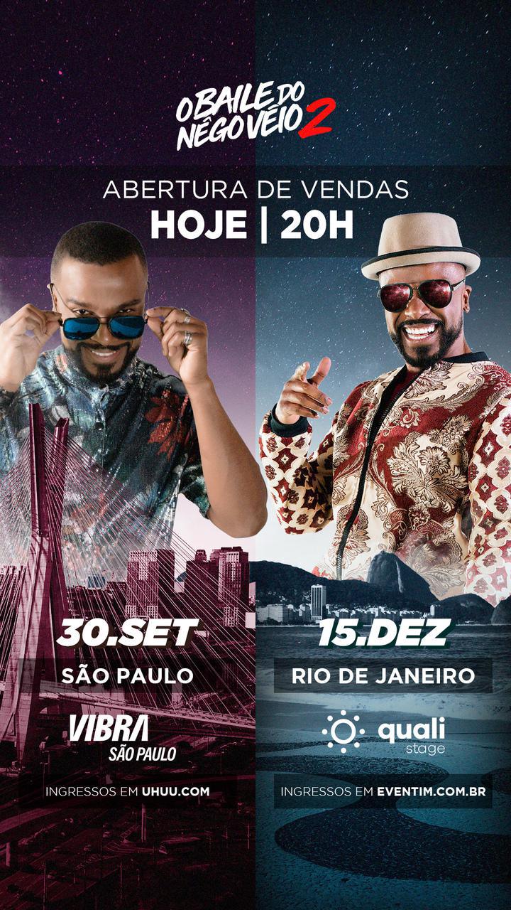 Alexandre Pires apresenta "Baile do Nêgo Véio 2" em São Paulo e Rio de Janeiro