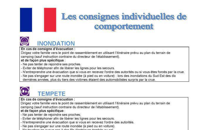 Consignes de sécurité