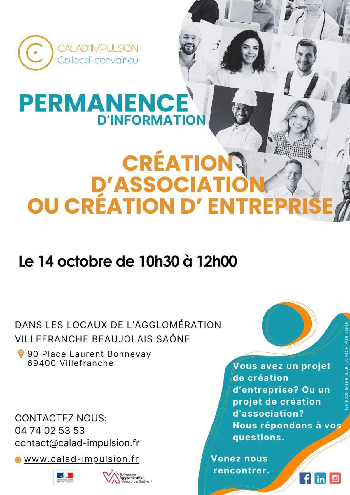 Permanence d'information sur la création d'entreprise ou d'association 💪