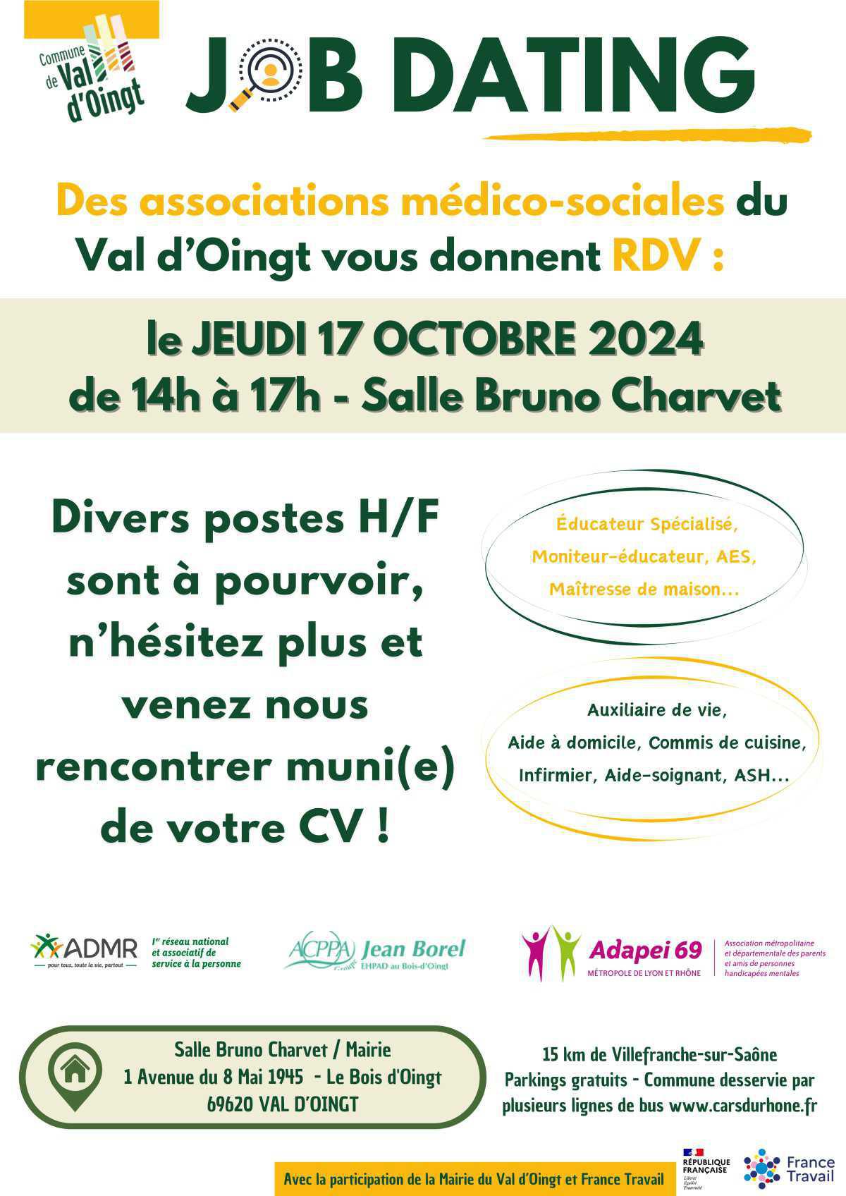 Job Dating Val d'Oingt - Aide à la personne 🤗