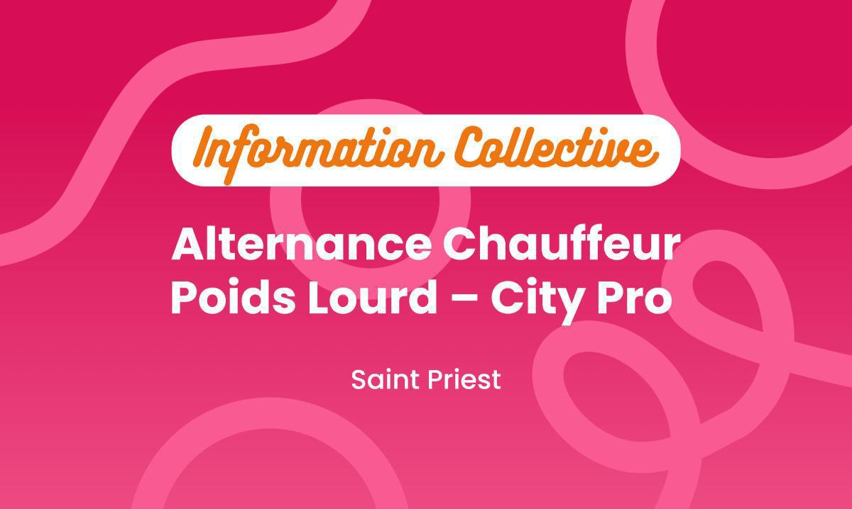 Alternance Chauffeur Poids Lourd – City Pro 🚚 Alternance Chauffeur Poids Lourd – City Pro 🚚