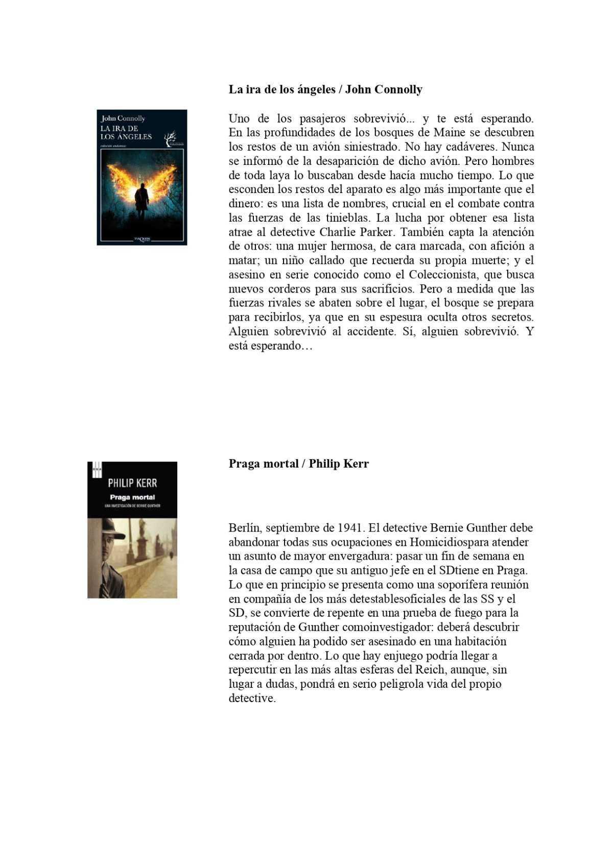 Novedades de narrativa adultos