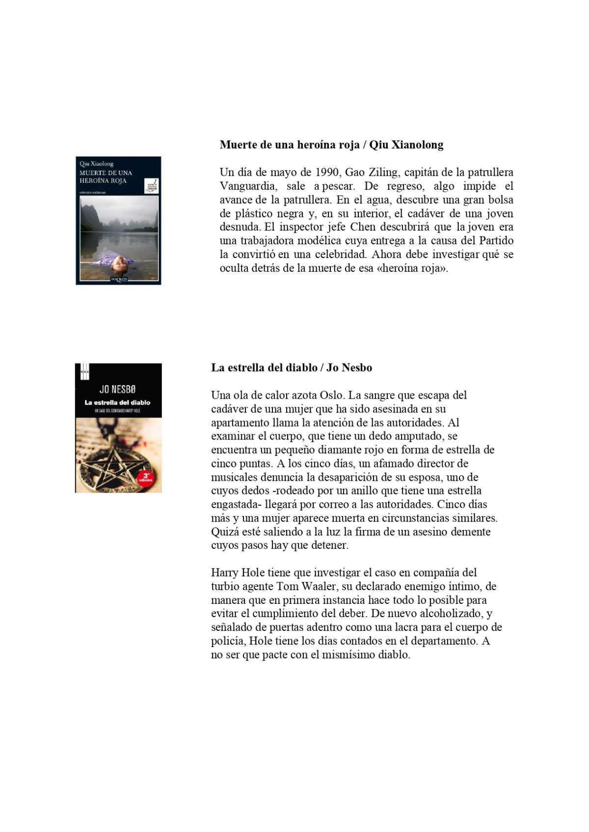 Novedades de narrativa de Febrero