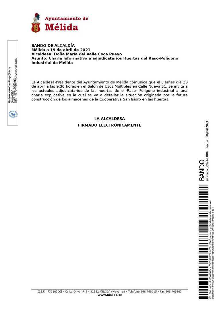 Adjudicatarios Huertas del Raso-Polígono