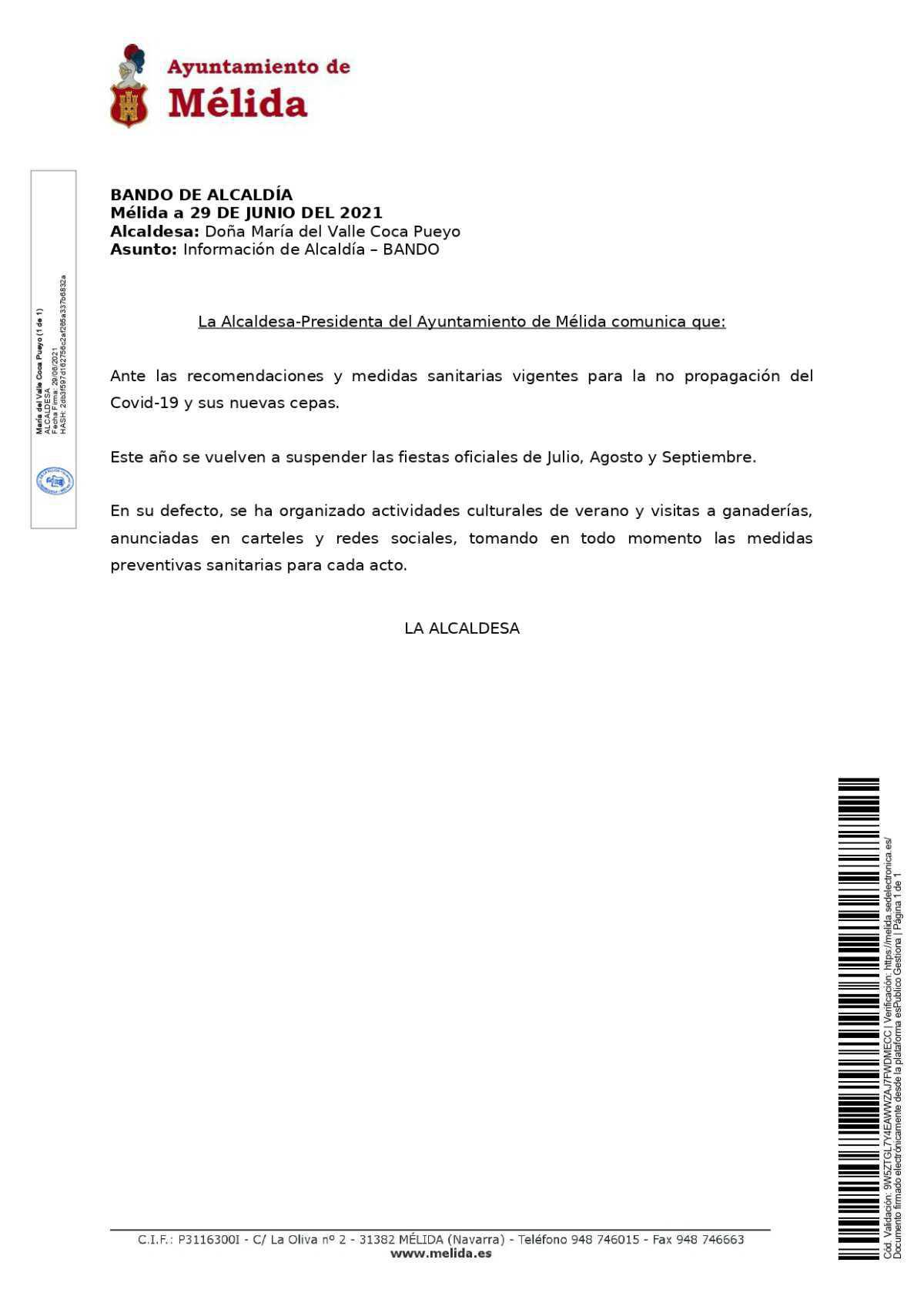 Suspensión de fiestas