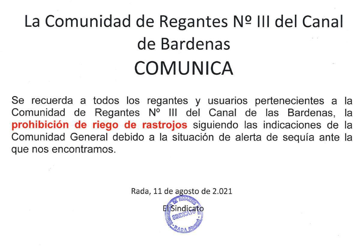 La comunidad de regantes - comunica