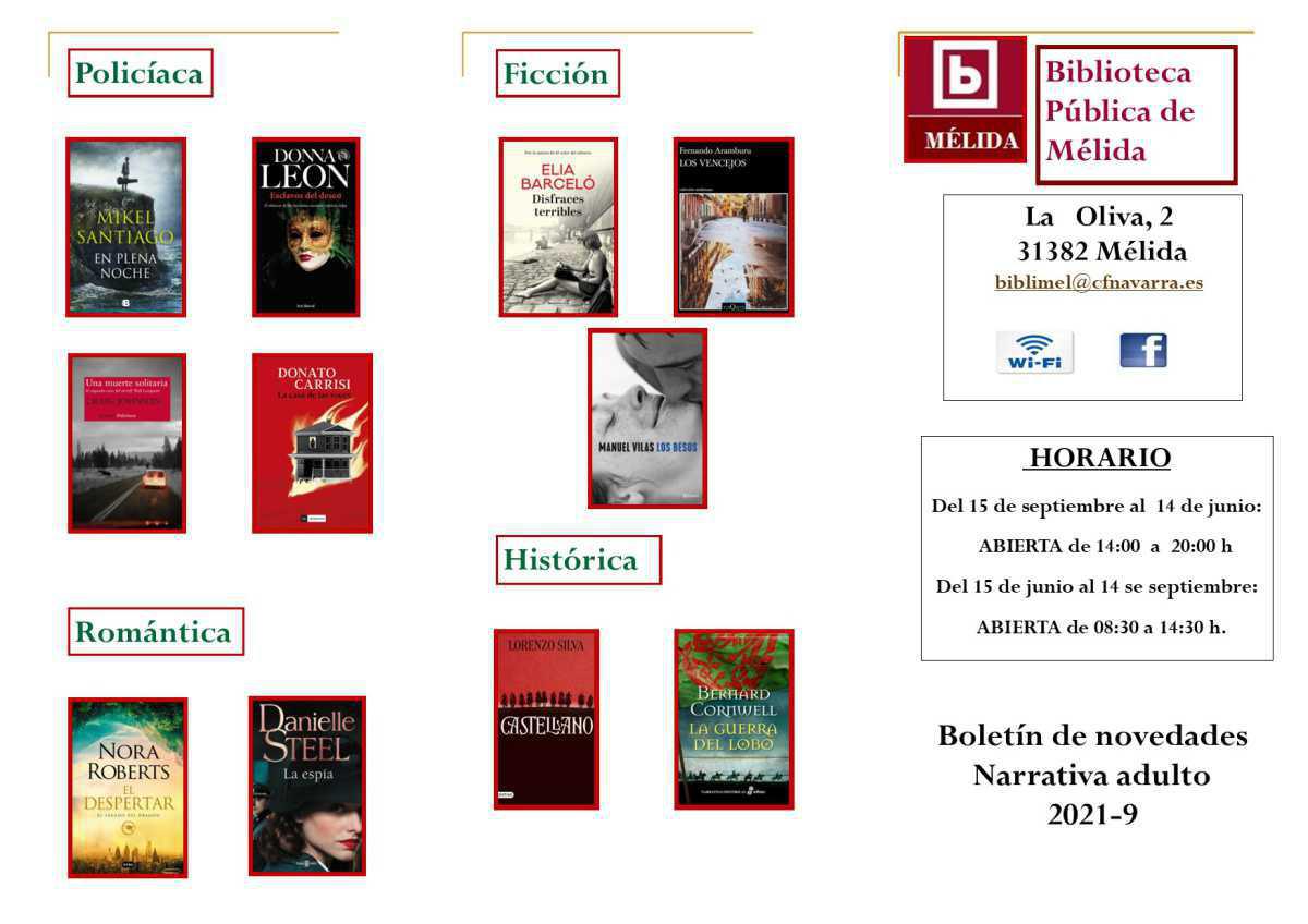 Boletín de novedades narrativa 9-2021