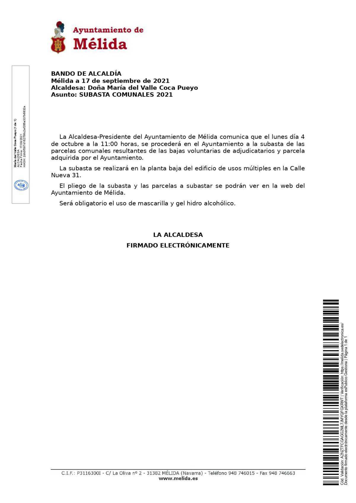 Subasta comunales 2021