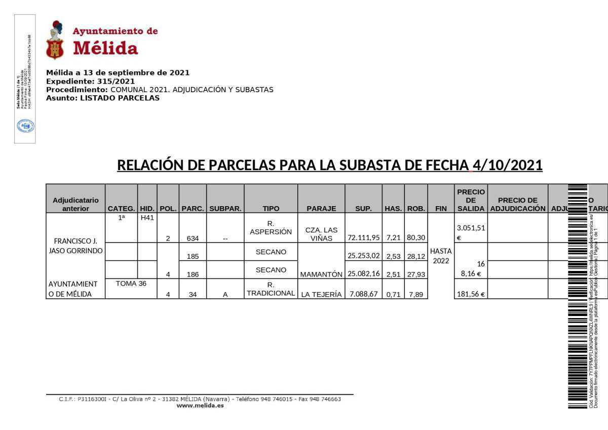 Subasta comunales 2021