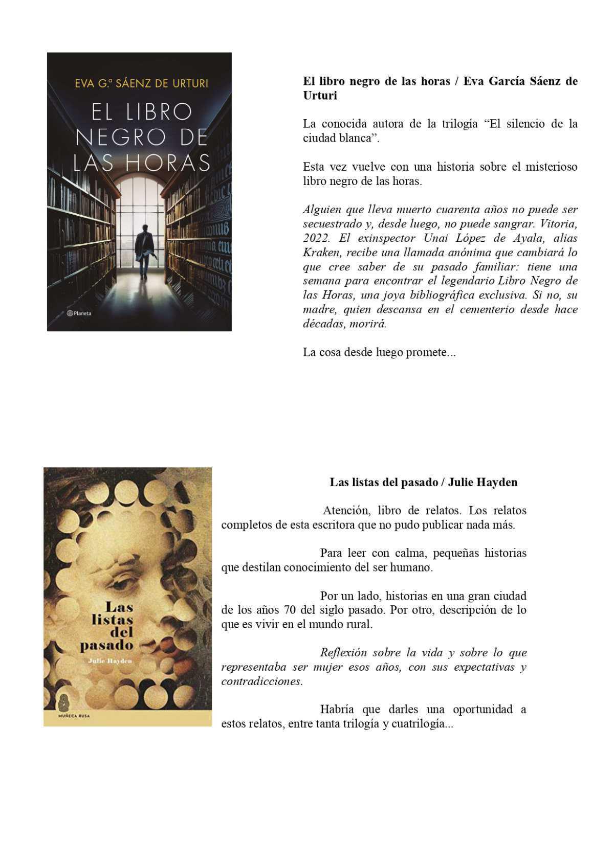Novedades ficción Marzo 2022