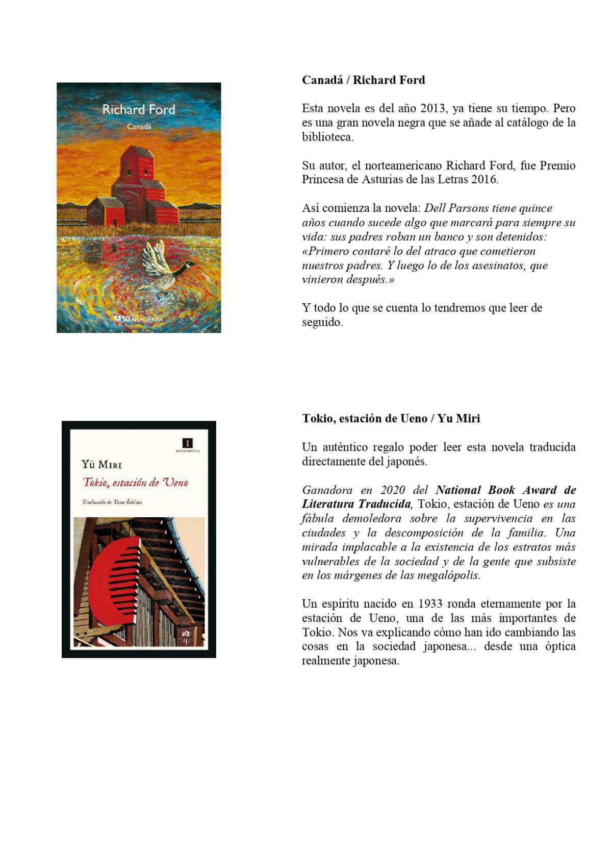 Novedades ficción Marzo 2022