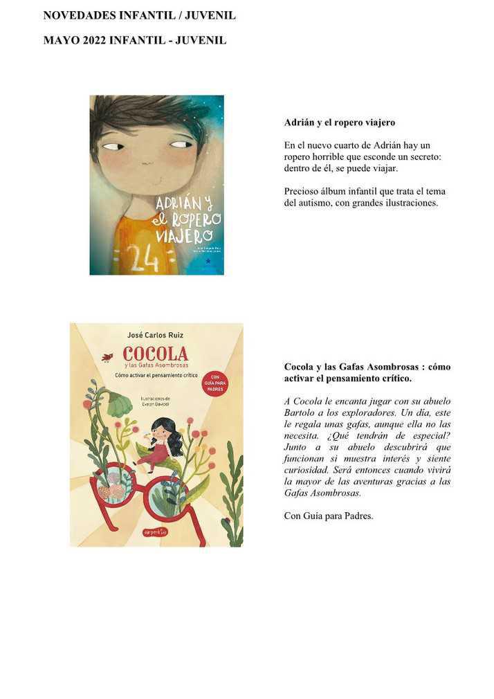 Novedades Infantil Mayo 2022