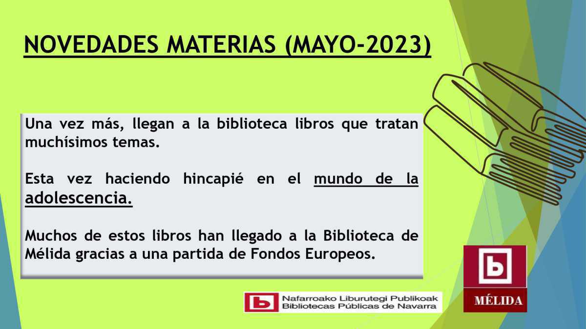 NOVEDADES MATERIAS MAYO 2023