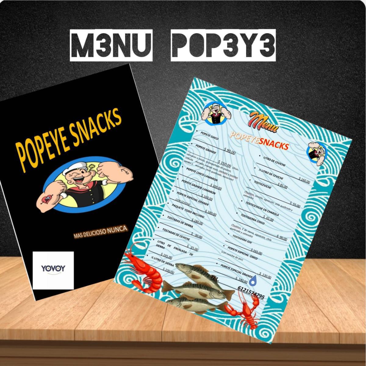 Popeye Snacks de mariscos