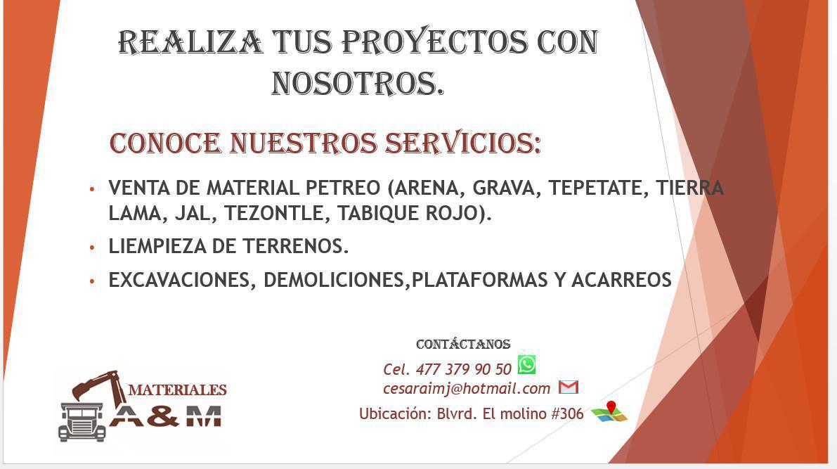Materiales A&M Arena, grava, tezontle y Mas.. Materiales A&M Arena, grava, tezontle y Mas..