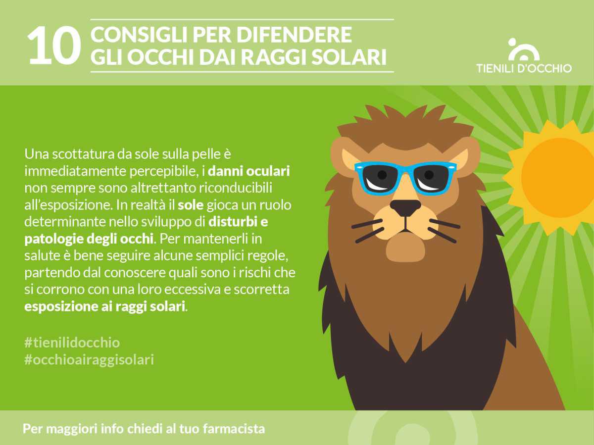 10 consigli per difendere gli occhi dai Raggi Solari