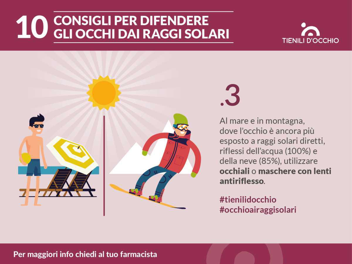 10 consigli per difendere gli occhi dai Raggi Solari