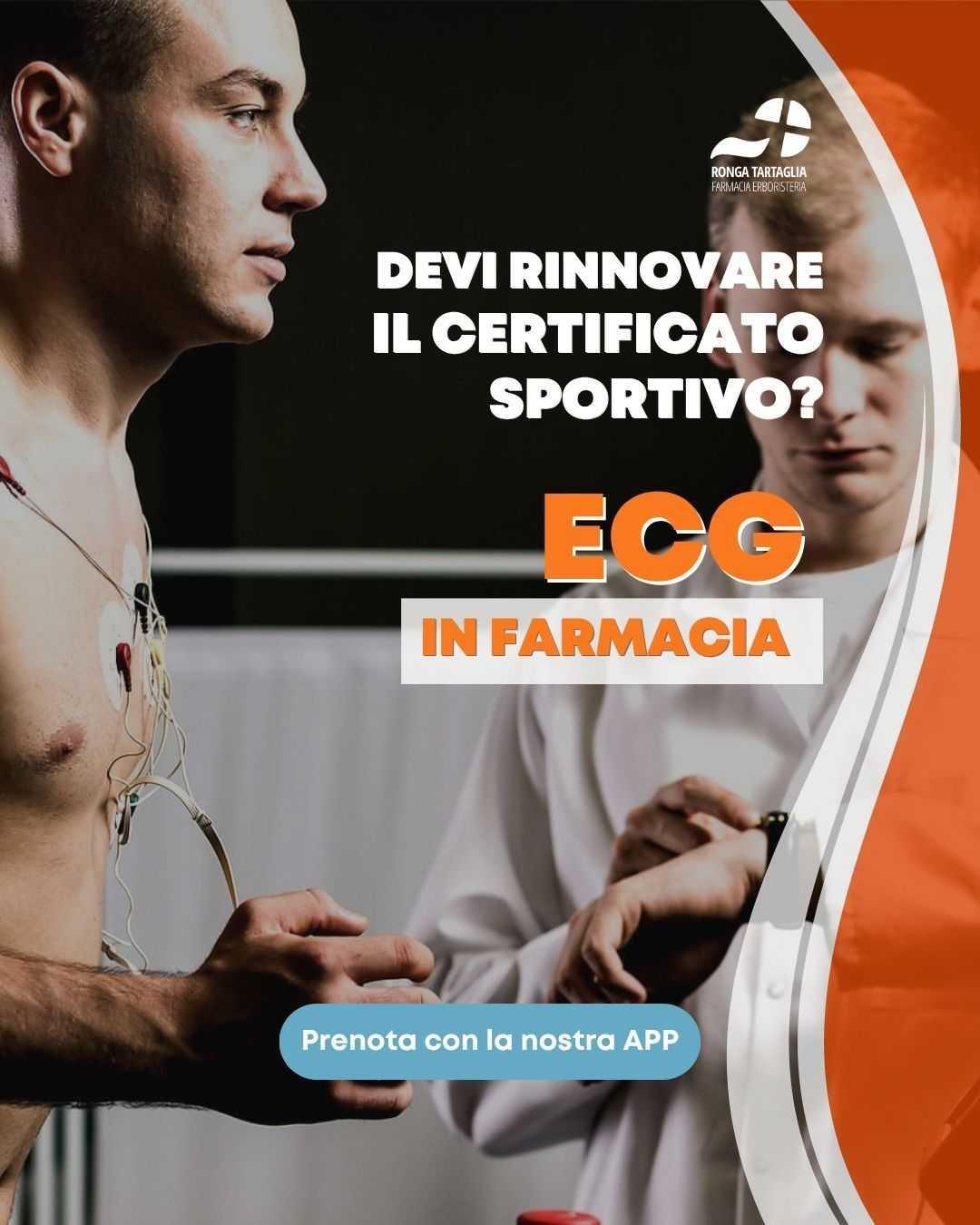 ECG per certificato sportivo in farmacia! ECG per certificato sportivo in farmacia!