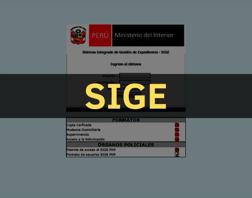 Sistema Integrado de Gestión de Expedientes - SIGE Sistema Integrado de Gestión de Expedientes - SIGE