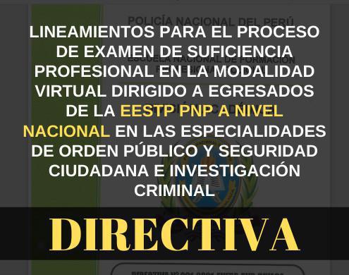 Para el proceso de examen de suficiencia en la modalidad virtual dirigido a egresados EESTP PNP Para el proceso de examen de suficiencia en la modalidad virtual dirigido a egresados EESTP PNP