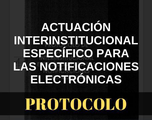 Protocolo de Actuación interinstitucional específico para las notificaciones electrónicas Protocolo de Actuación interinstitucional específico para las notificaciones electrónicas