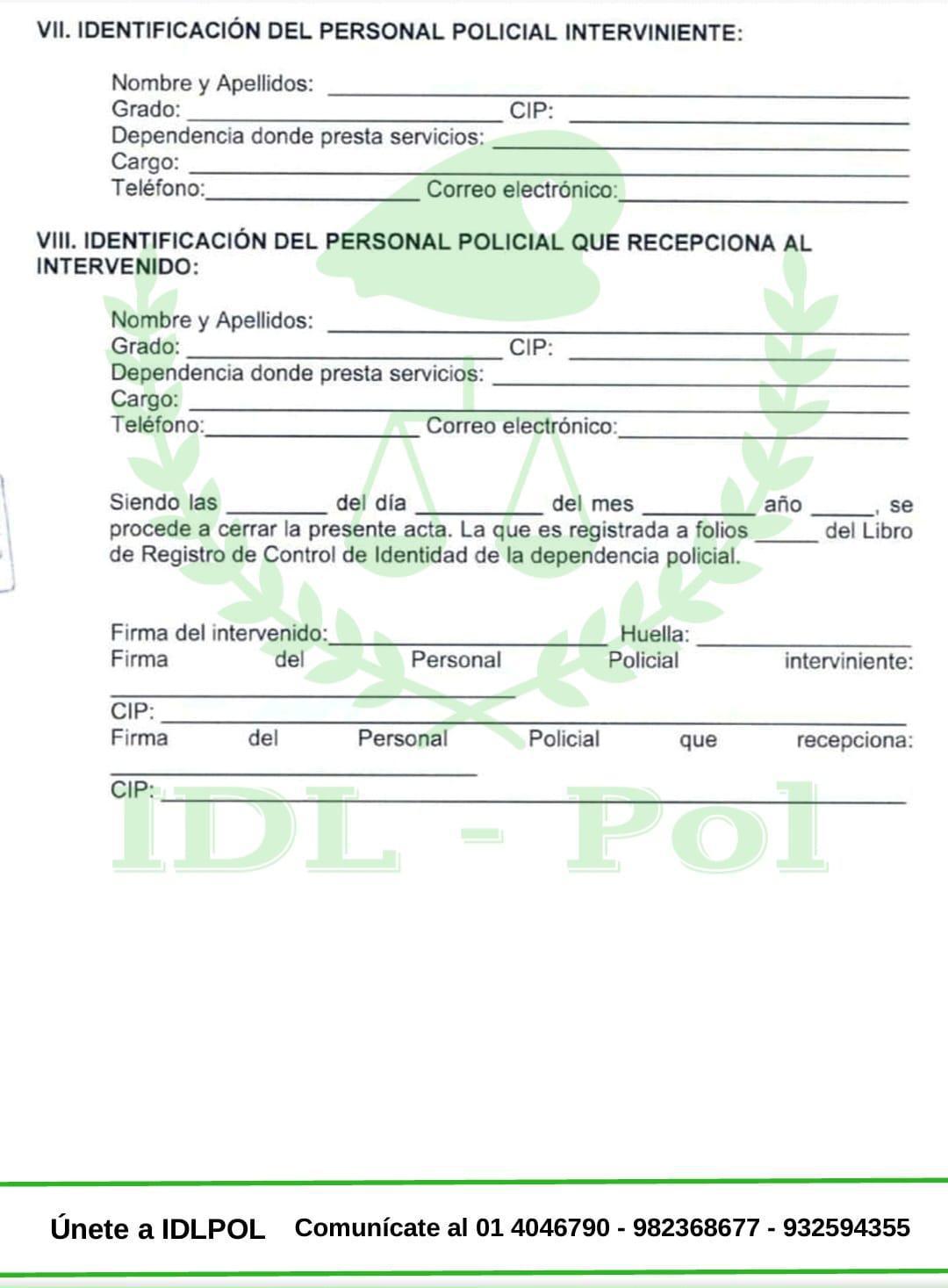 [Descarga] Actas por delito de disturbios y por control de identidad