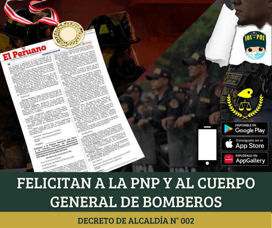 Felicitan a la Policía Nacional del Perú